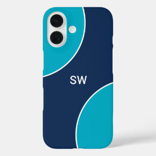 Custom Modern Blue Minimalist iPhone 16 Case
