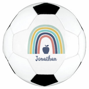 Custom modern boho apple fruit rainbow football