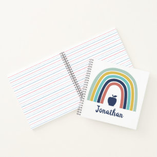 Custom modern boho apple fruit rainbow notebook