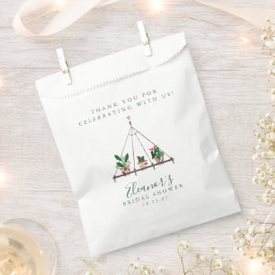 Custom Modern Boho Plants Bridal Shower Welcome  Favour Bags