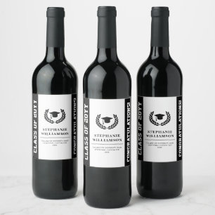 Custom Modern Bold Graduation Graduate Party Wine Label