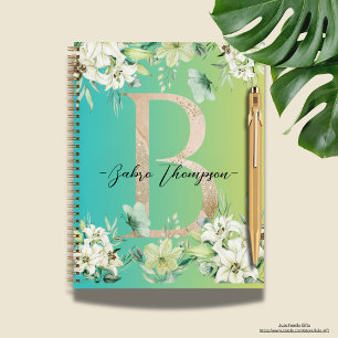 Custom modern botanical Gradient greenery Notebook