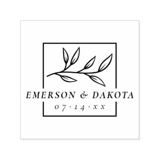 Custom Modern Botanical Wedding | Save The Date Self-inking Stamp