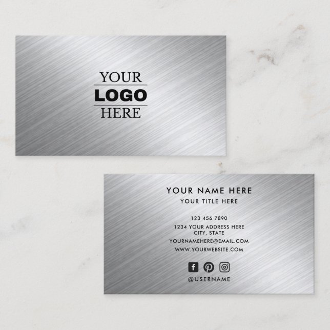 Custom Modern Business Logo Branded Card (Front/Back)