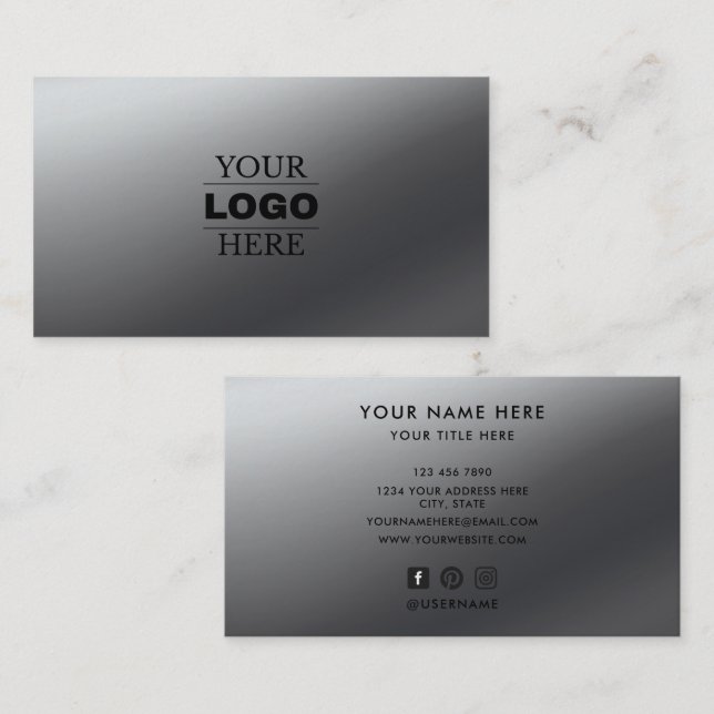 Custom Modern Business Logo Branded Card (Front/Back)