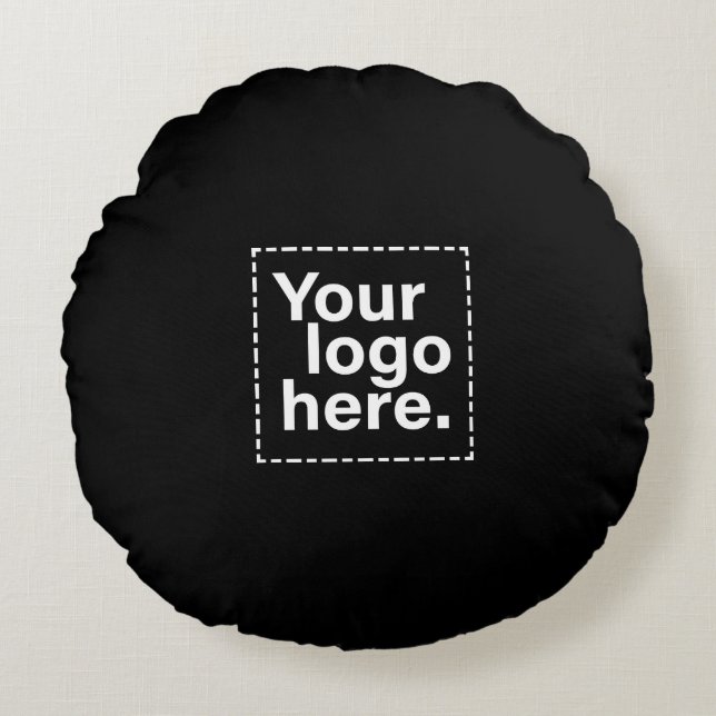 Custom Modern Business Logo Promotional Throw Pill Round Cushion (Front)