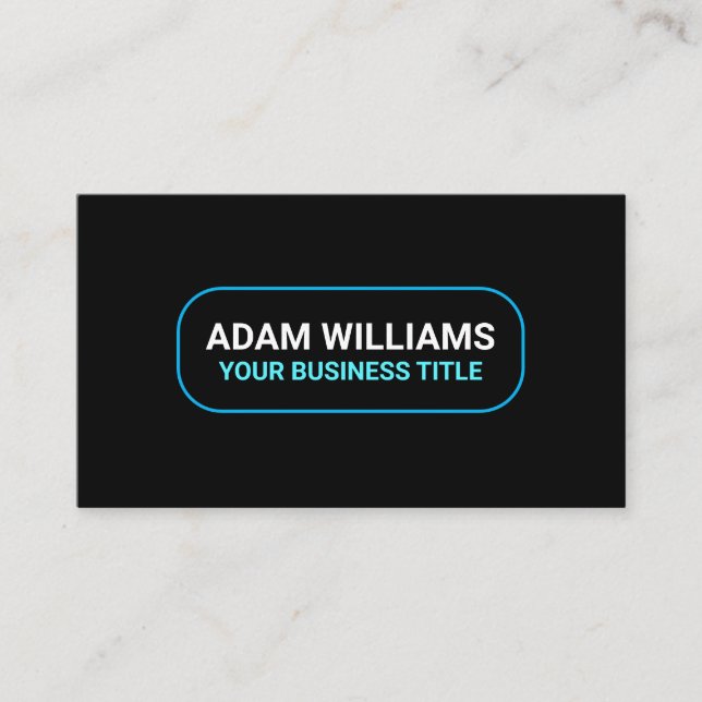 Custom Modern Business Name - Professional Black Card (Front)