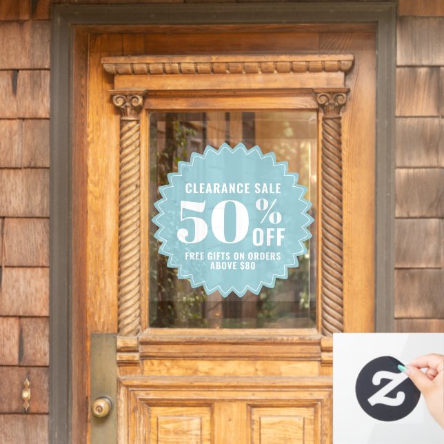 Custom Modern Business Store Sale Deals and Offers Window Cling (Home Door)