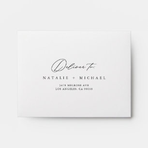 Custom Modern Calligraphy Self Addressed RSVP Envelope
