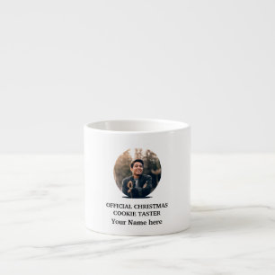 Custom modern Christmas cookie photo template Espresso Cup