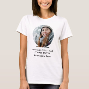 Custom modern Christmas cookie photo template T-Sh T-Shirt