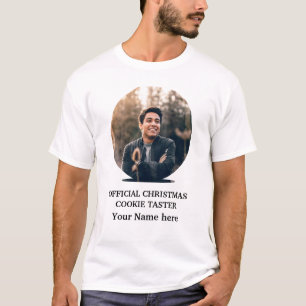Custom modern Christmas cookie photo template T-Shirt