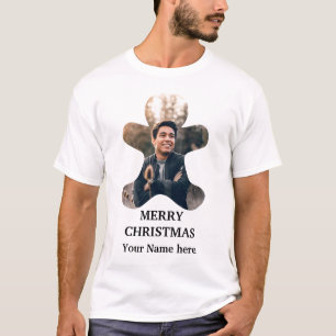Custom Modern Christmas gingerbread man photo T-Shirt
