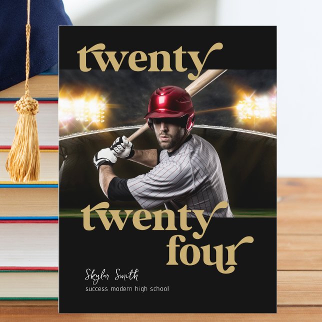 Custom Modern Class of 2024 Photo Graduation Postcard (Graduation Class of 2024 Photo Announcement. Sure to be a hit out of the park with your graduate. )