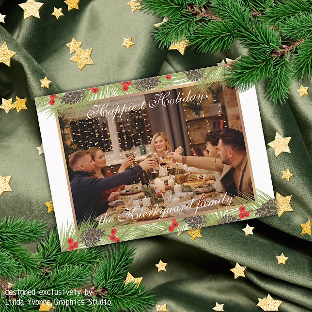 Custom Modern Classic Chic Happiest Holiday Card (Creator Uploaded)