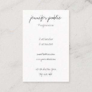 Custom Modern Clean Template Elegant Freehand Text Business Card