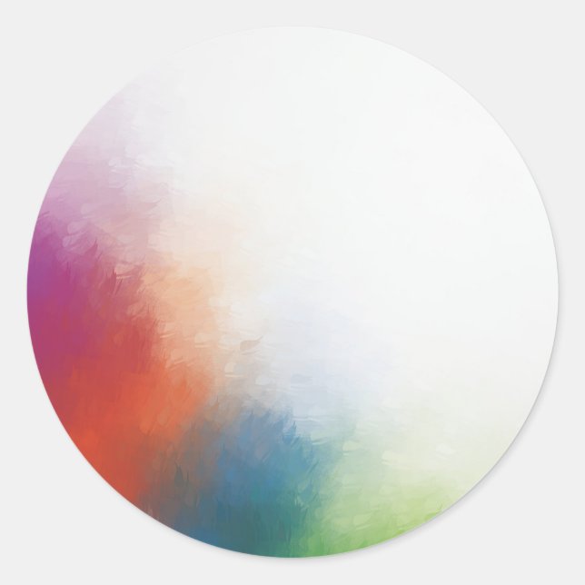 Custom Modern Colourful Abstract Art Blank Templat Classic Round Sticker (Front)