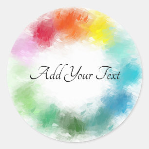 Custom Modern Colourful Template Hand Script Classic Round Sticker