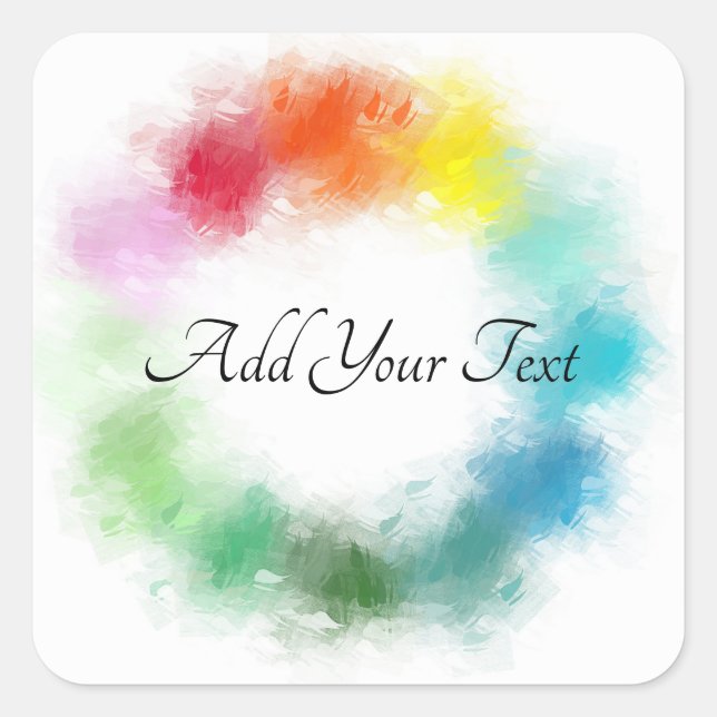 Custom Modern Colourful Template Handwritten Text Square Sticker (Front)