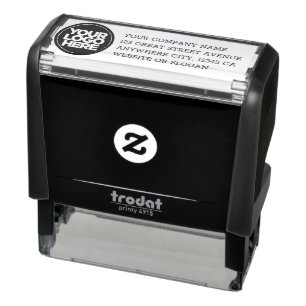 Custom Modern Company Logo Address Self-inking Stamp