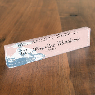Custom Modern Contemporary Mountain Tip Nameplate