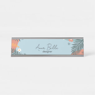 Custom Modern Contemporary Summer Desk Name Plate