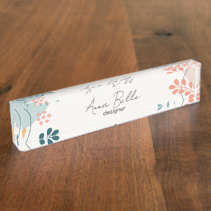 Custom Modern Contemporary Summer Nameplate