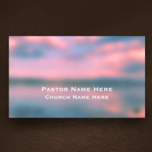 Custom Modern Cool Lake Christian Church Pastor Business Card