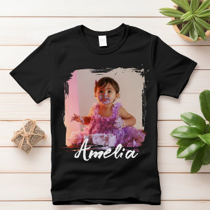 Custom, Modern Cool Photo Birthday T-Shirt