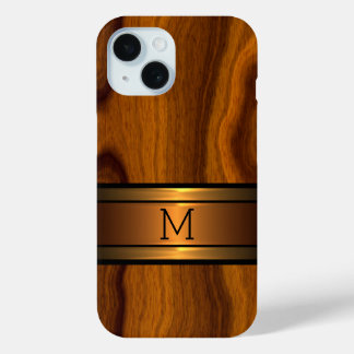 Custom Modern Cool Trendy Wood Grain Pattern iPhone 15 Case