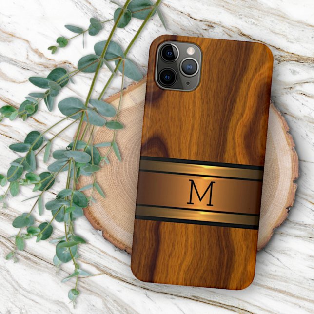 Custom Modern Cool Trendy Wood Grain Pattern iPhone 15 Case (Creator Uploaded)