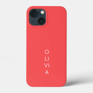 Custom Modern Coral Minimalist iPhone 13 Mini Case