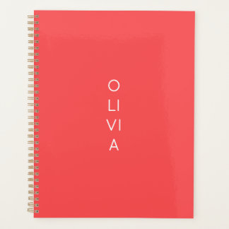 Custom Modern Coral Minimalist Planner