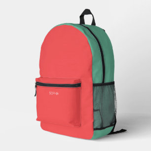 Custom Modern Coral Minimalist Printed Backpack