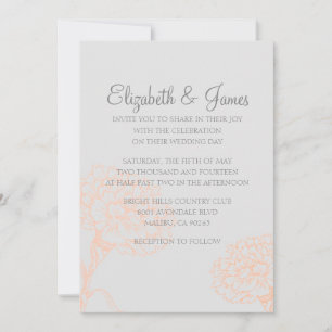 Custom Modern Coral Wedding Invitations