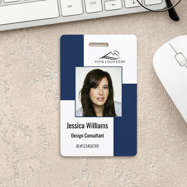 Custom Modern Corporate Employee ID Badge Blue (Creator Uploaded)