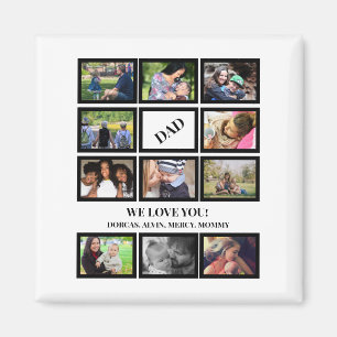 Custom Modern Dad Fathers Day 11 Photo Collage  Magnet
