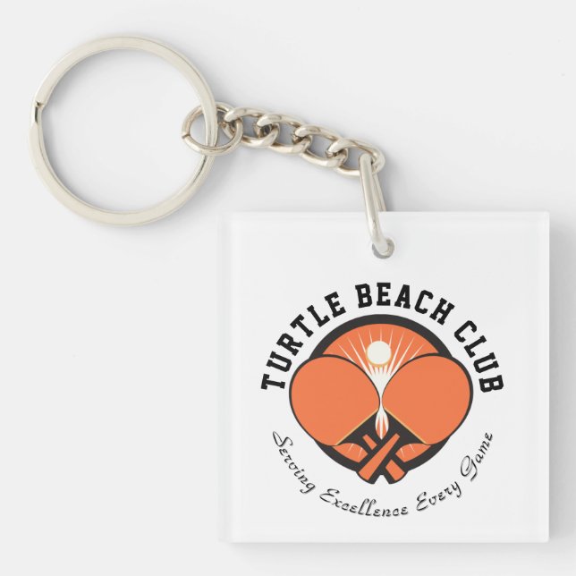 Custom Modern Design Monogram Gift Acrylic Key Ring (Front)
