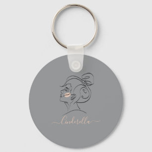 Custom Modern Design Monogram Gift Key Ring