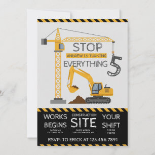 Custom Modern Dump Truck birthday party Invitation