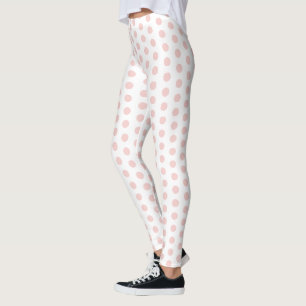 Custom Modern Elegant Blush Pink And White Leggings
