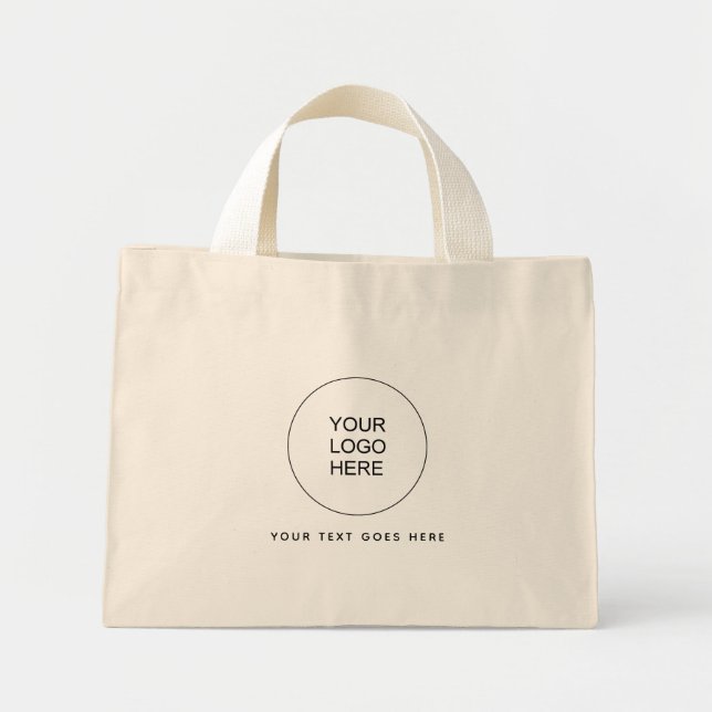 Custom Modern Elegant Business Company Logo Mini Tote Bag (Front)