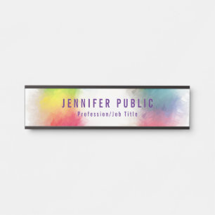 Custom Modern Elegant Colourful Template Trendy Door Sign