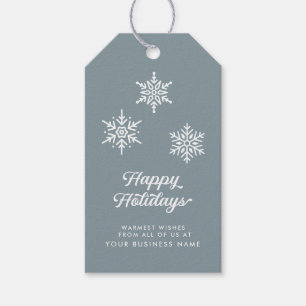 Custom Modern Elegant Corporate Logo Coastal Blue Gift Tags