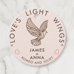 Custom Modern Elegant Couple Stylish Heart Quote  Favour Tags