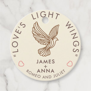 Custom Modern Elegant Couple Stylish Heart Quote Favour Tags