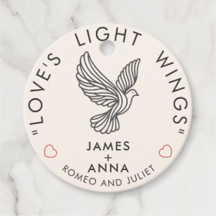 Custom Modern Elegant Couple Stylish Heart Quote  Favour Tags