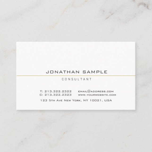 Custom Modern Elegant Create Your Own Minimalist Business Card (Front)