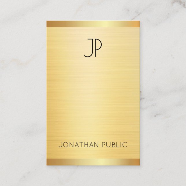 Custom Modern Elegant Faux Gold Professional Business Card (Front)