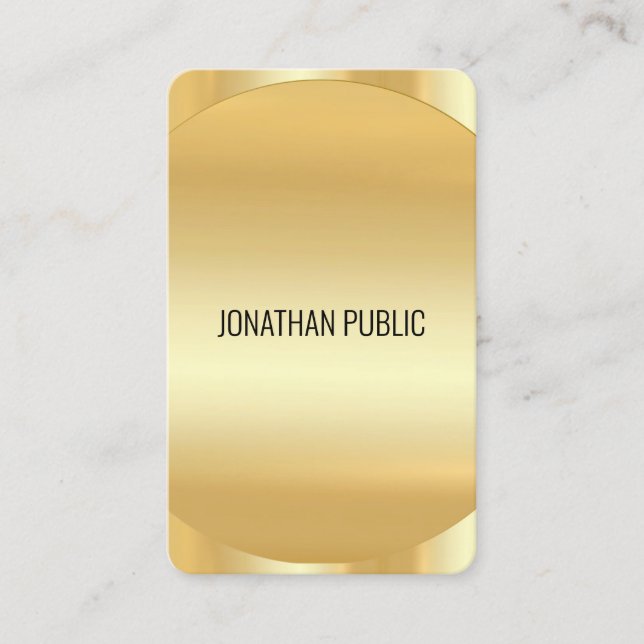 Custom Modern Elegant Faux Gold Template Luxury Business Card (Front)